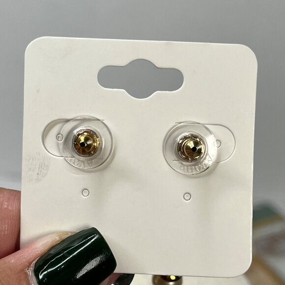 AVON SMITHSONIAN QUEEN ELIZABETH RED RHINESTONE PEARL EARRINGS - Picture 4 of 4